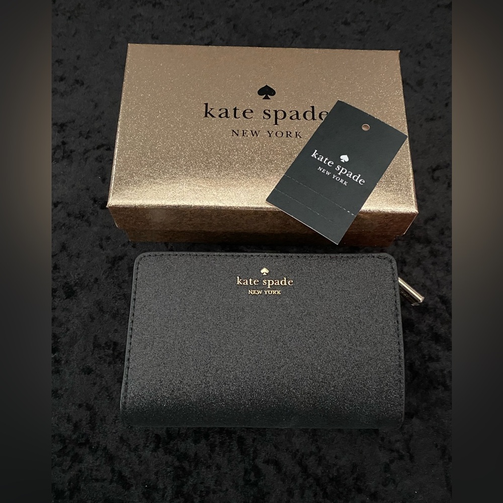 New Kate Spade Madison bifold wallet - glimmer black